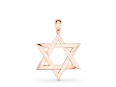Star of David Pendant Set in Rose gold with Interlocking Triangles