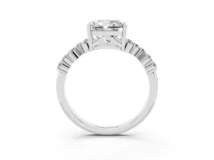 Radiant Cut Diamond Ring Set in White gold with Scattered Round Accents