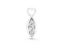 Infinity Heart Pendant Set in Silver with Prong-Set Round Diamonds