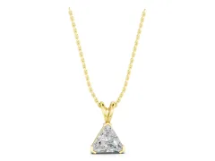Trillion Diamond Pendant Set in Yellow gold with Bezel Setting