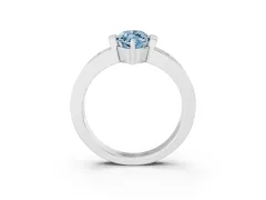 Fancy Blue Marquise Cut Diamond Channel-Set Band Ring Set in White gold with Bezel Prong Setting