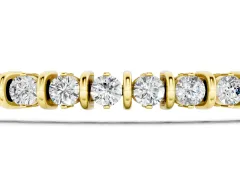 Round Brilliant Diamond Tennis Bracelet Set in Yellow gold with Channel Setting and Sturdy Box Clasp