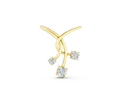 Round Diamond Intertwined Pendant Set in Yellow gold with Three Prong-Set Stones