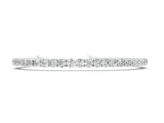 Round Cut Diamond Tennis Bracelet Set in Silver with Four-Prong Setting