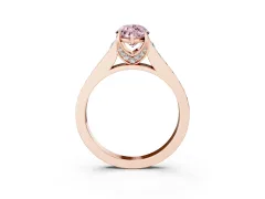 Fancy Pink Marquise Cut Diamond Solitaire Pavé Engagement Ring Set in Rose gold with Prong Setting