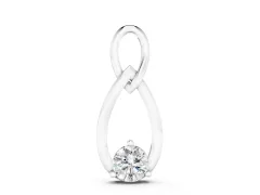 Infinity Teardrop Pendant Set in Silver with Bezel-Set Round Diamond