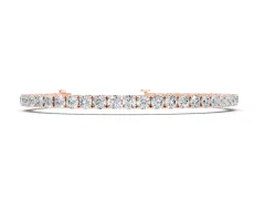 Round Cut Diamond Tennis Bracelet Set in Rose gold with Four-Prong Setting