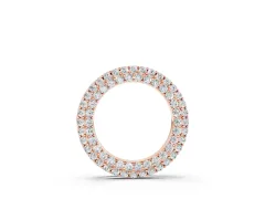 Round Pavé Diamond Circle Pendant Set in Rose gold with Full Stone Surface