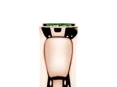 Fancy Green Princess Cut Diamond Bezel Solitaire Ring Set in Rose gold with Wide Band