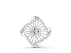 Round Diamond Cluster Pendant Set in Silver with Prong Setting