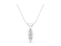Infinity Heart Pendant Set in Silver with Prong-Set Round Diamonds