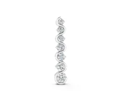 Round Diamond S-Curve Pendant Set in White gold with Graduated Prong Setting