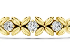 Round Diamond XOXO Tennis Bracelet Set in Yellow gold with Four-Prong Setting