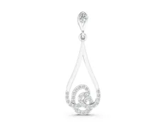 Teardrop Diamond Pavé Pendant Set in White gold with Round Brilliant Swirl
