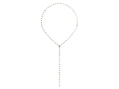 Mixed Shape Diamond Lariat Necklace Set in Yellow gold with Station Accents