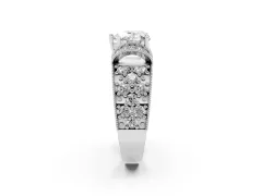 Heart Cut Diamond Milgrain Halo Pavé Engagement Ring Set in White gold with Prong Setting