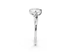 Radiant Cut Diamond Solitaire Engagement Ring Set in Platinum with Classic Plain Band