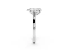 Heart Cut Diamond Cluster Halo Solitaire Ring Set in Platinum with Prong Setting