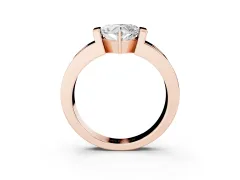 Heart Cut Diamond Channel-Set Band Ring Set in Rose gold with Bezel Prong Setting