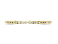 Round Brilliant Diamond Tennis Bracelet Set in Yellow gold with Channel Setting and Sturdy Box Clasp