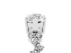 Marquise Cut Diamond Ring Set in Silver with Scattered Round Accents