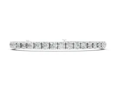 Round Diamond Tennis Bracelet Set in Silver with Prong Setting