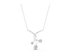Round Diamond Intertwined Pendant Set in Silver with Three Prong-Set Stones