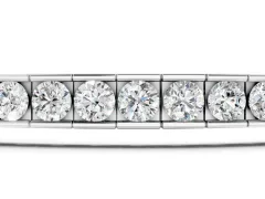 Round Diamond Channel-Set Tennis Bracelet Set in White gold with Box Clasp