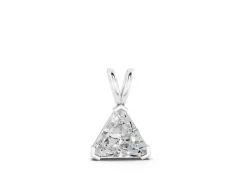 Trillion Diamond Pendant Set in White gold with Bezel Setting