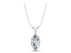 Marquise Diamond Solitaire Pendant Set in White gold with Prong Setting