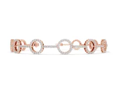 Round Diamond Circle Link Tennis Bracelet Set in Rose gold with Pavé Setting