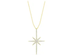 Pavé Round Diamond Starburst Pendant Set in Yellow gold with Prong-Set Rays