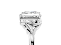 Princess Cut Diamond Solitaire Ring Set in Silver with Polished Twist Band