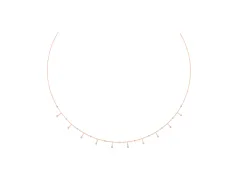 Round Diamond Station Necklace Set in Rose gold with Round Bezels on Cable Chain