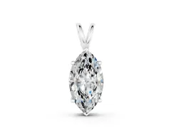 Marquise Diamond Solitaire Pendant Set in White gold with Prong Setting