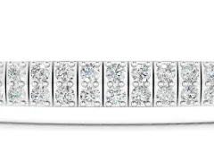 Round Diamond Three-Row Tennis Bracelet Set in Silver with Prong Setting