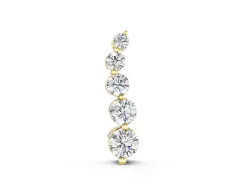 Graduated Round Diamond Pendant Set in Yellow gold with Five Prong-Set Stones