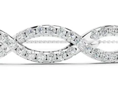 Marquise Diamond Pavé Infinity Chain Bracelet Set in Silver with Bezel Prong Setting