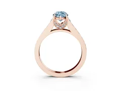 Fancy Blue Marquise Cut Diamond Solitaire Pavé Engagement Ring Set in Rose gold with Prong Setting