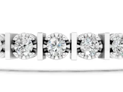 Round Diamond Channel Set Tennis Bracelet Set in White gold with Prong Setting