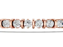 Round Brilliant Diamond Tennis Bracelet Set in Rose gold with Channel Setting and Sturdy Box Clasp