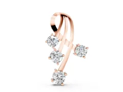 Four-Stone Round Diamond Pendant Set in Rose gold with Curved Prong Setting