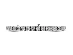 Round Cut Diamond Flexible Tennis Bracelet Set in White gold with Four-Prong Setting and Box Clasp