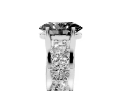 Fancy Black Oval Cut Diamond Pavé Engagement Ring Set in Platinum with Prong Setting