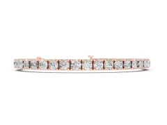 Round Diamond Tennis Bracelet Set in Rose gold with Prong Setting
