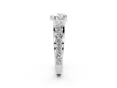 Heart Cut Diamond Pavé Engagement Ring Set in White gold with Prong Setting
