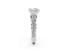 Pear Cut Diamond Pavé Engagement Ring Set in Platinum with Prong Setting
