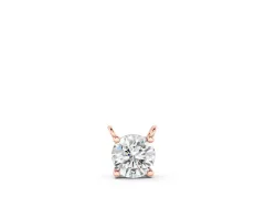Round Solitaire Pendant Set in Rose gold with Four-Prong Basket Setting