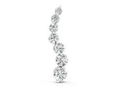 Graduated Round Diamond Pendant Set in White gold with Curved Prong-Set Row