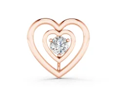 Heart Pendant Set in Rose gold with Prong-Set Round Diamond